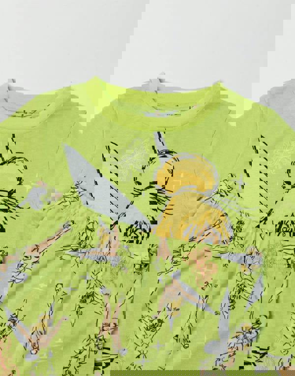 Disney Tinkerbell Girls Green Character Long Sleeve Long Leg Pyjama Set