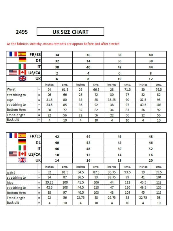 Paulo Due Women's Stretch Bodycon Pencil Skirt 22"