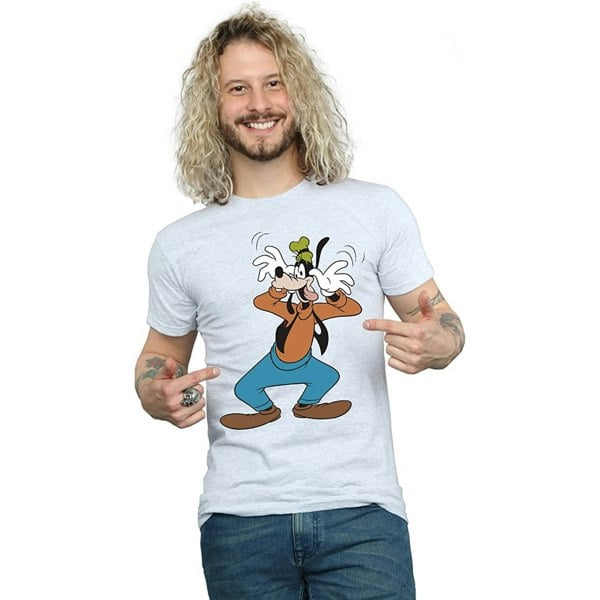 Disney Mens Crazy Goofy T-Shirt - Sports Grey