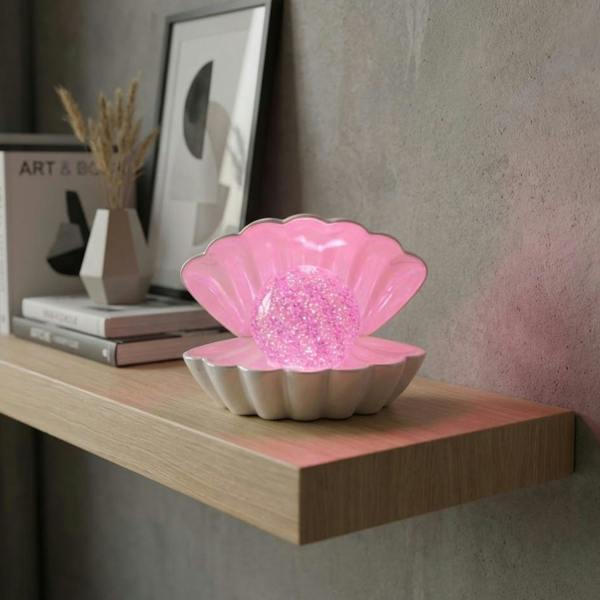 Garden Greatness Pearlescent Clam Shell Glitter Lamp