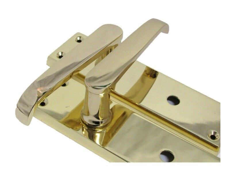 EDH Door Hardware Victorian Straight Brass Bathroom Door Handles – Interior Lock Handle