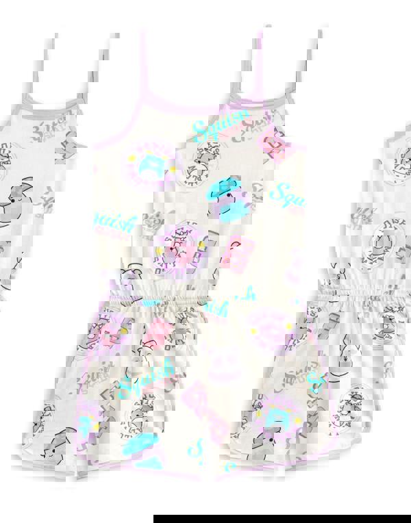 Squishmallows Girls Multicoloured Character AOP Sleeveless Playsuit