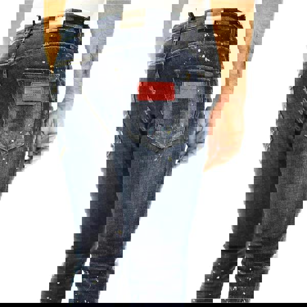 Dsquared Twinphony Paint Splattered Jeans   in  Blue