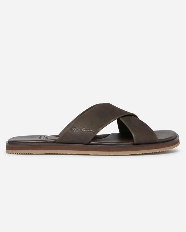 Oliver Sweeney Chesil Nubuck Mens Sandals - Brown | CHO | Designer Mens Sandals