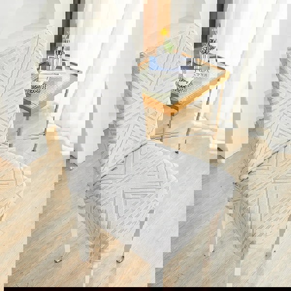 Anyseat Chair Cover Light Grey Triangular Design with Elastic Material for Dining Room Kitchen Wedding Hotel Banquet Restaurant