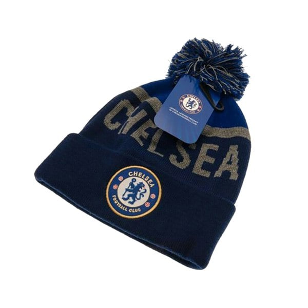 Chelsea FC Official Adults Unisex TX Ski Hat - Blue/Grey