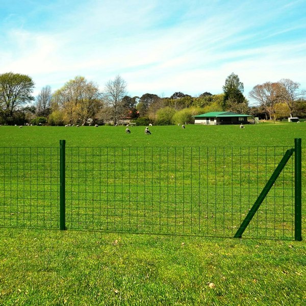 Berkfield Euro Fence Steel 10x0.8 m Green