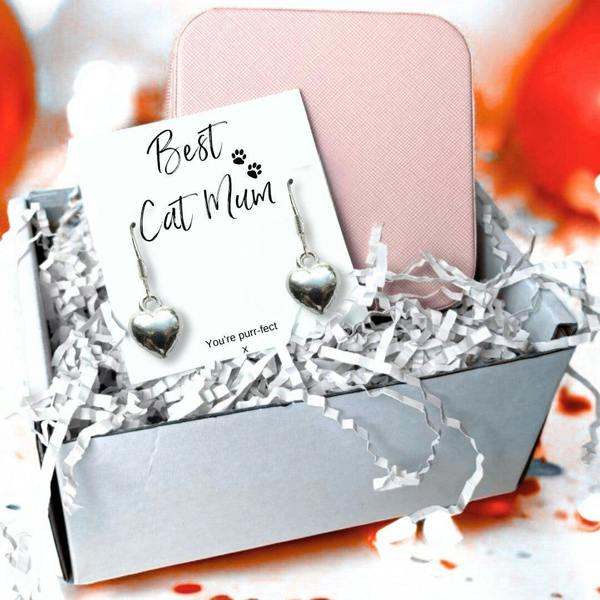 Aye Do Gifts Best Cat Mum Earrings & Jewellery Box Gift
