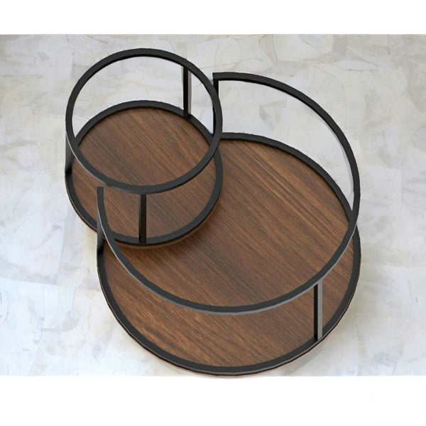 Rafaelo Mobilia Set Of Round Nesting Tables Industrial