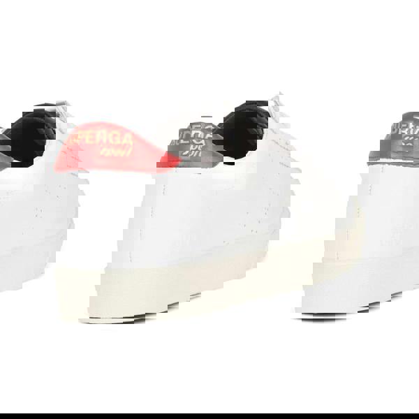 Superga Unisex Adult 2843 Sport Club S Leather Trainers - White/Flame Red - 