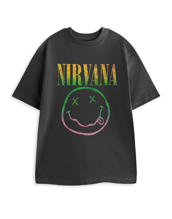 Nirvana Unisex Grey Rainbow Short Sleeved T-Shirt