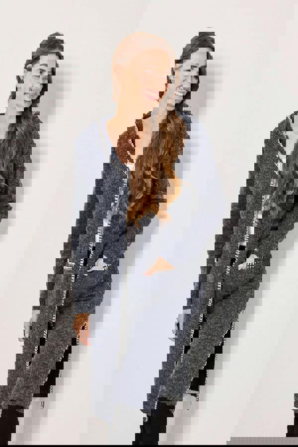 Mudflower Blanket Stitch Cardigan With Hood