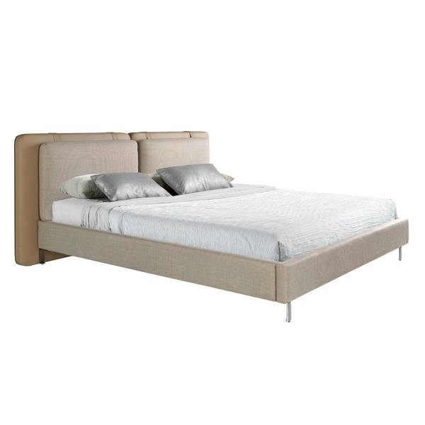 Angel Cerdá Mink Leatherette and Grey Fabric Bed 7154