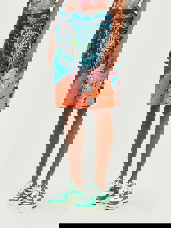 Palm Angels Oil On Canvas Long Swimshorts Multi - Supplied FashionPalm Angels