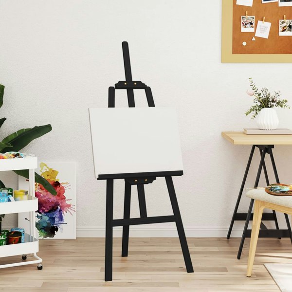 Berkfield Easel Stand Black 53.5x95x127 cm Solid Wood Pine