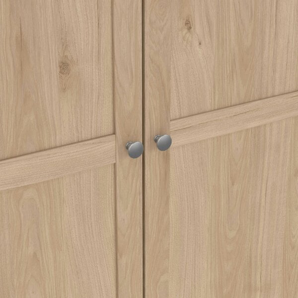 Wyld Haus Cherryfern Natural Oak Wood Wardrobe 4 Frame Doors
