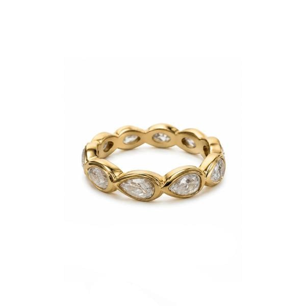 Luxe Tones Gracie Luxe 18k Gold Plated Pear Crystal Eternity Ring