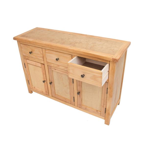 Cabinet Bits Lugo Waxed 3 Drawer 3 Door Sideboard Brass Knob