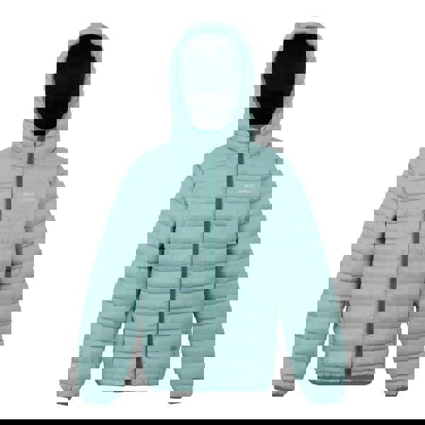 Regatta Kids Marizion Hooded Padded Jacket - Green Haze/Spruce Green