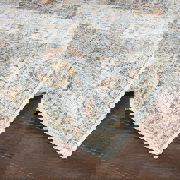 Livabliss Lillian-Washable Grey Yellow Blue Traditional Vintage Boho Rug