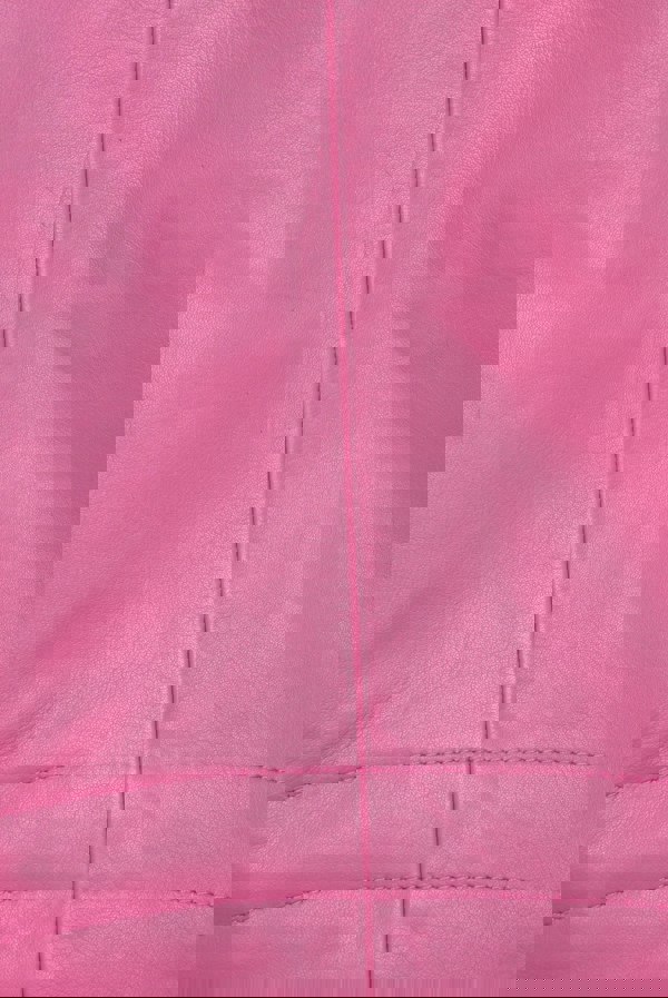 Pelle D’annata Ladies Real Leather Biker Jacket - Magenta