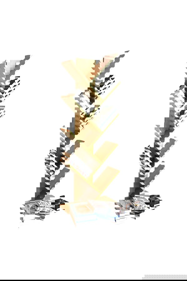 Living and Home 9 Tier Rustic Standing Tree Bookshelf