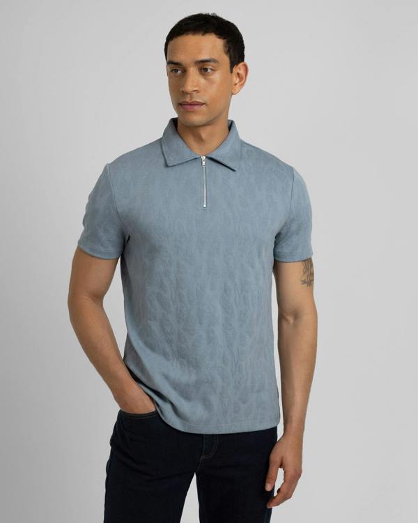 Steel & Jelly Norwood - Leaf Textured Polo Shirt