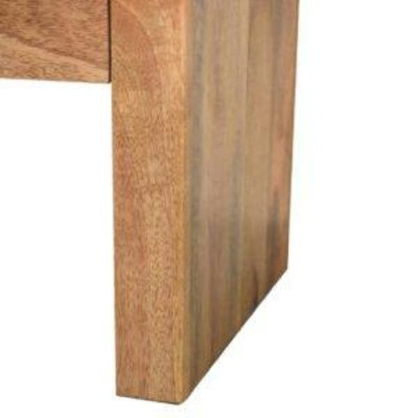 Wyld Haus Tende Curved Minimalist Mango Wood Bedside Table with Drawer