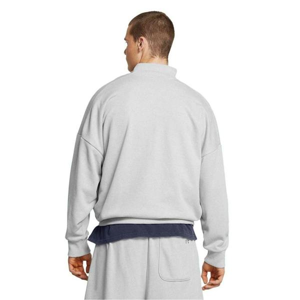 Under Armour Mens Icon Quarter Zip Relaxed Fit Sweatshirt - Grey - 