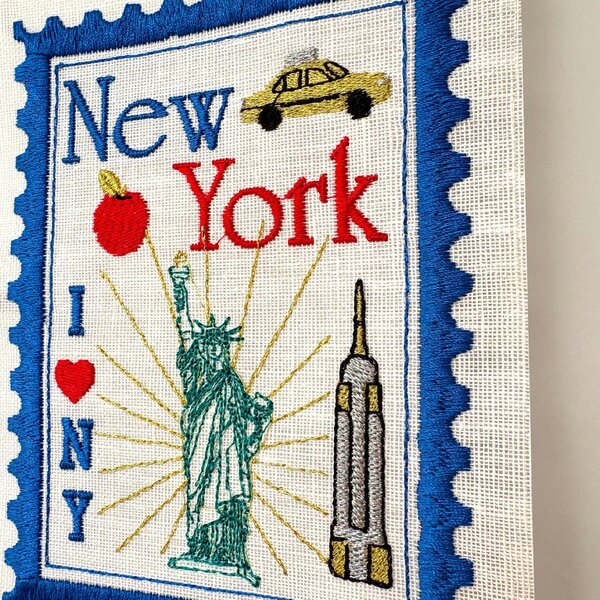 Lilly Loves New York Embroidered Artwork Print