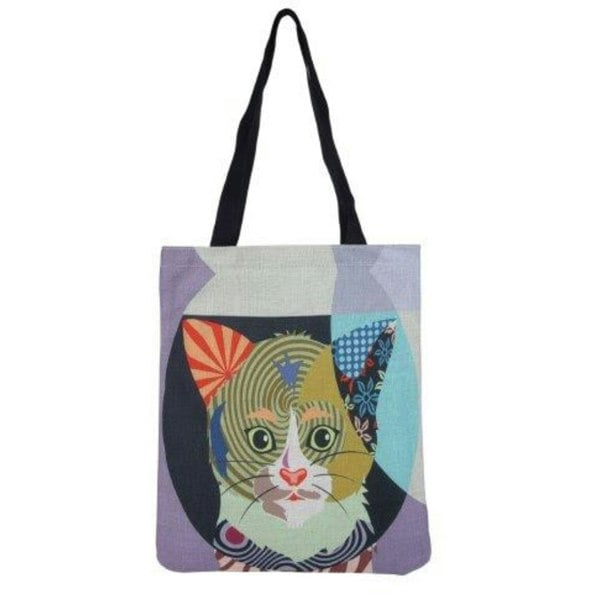 Linen Cat Reusable Shopper Bag