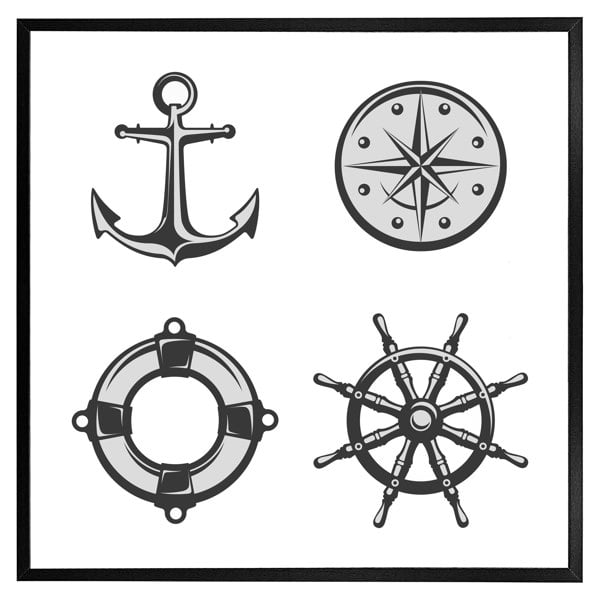 Benjamin Tate Design Nautical icons (picture Frame)