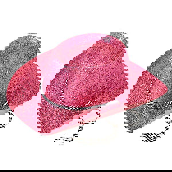 Bristol Novelty Unisex Adults Glitter Cowboy Hat - Pink - 