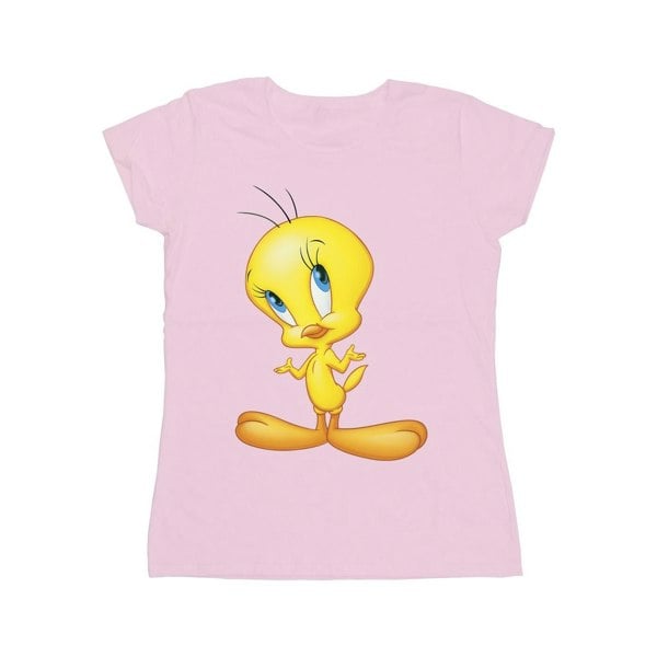 Looney Tunes Womens Tweety Standing Cotton T-Shirt - Baby Pink