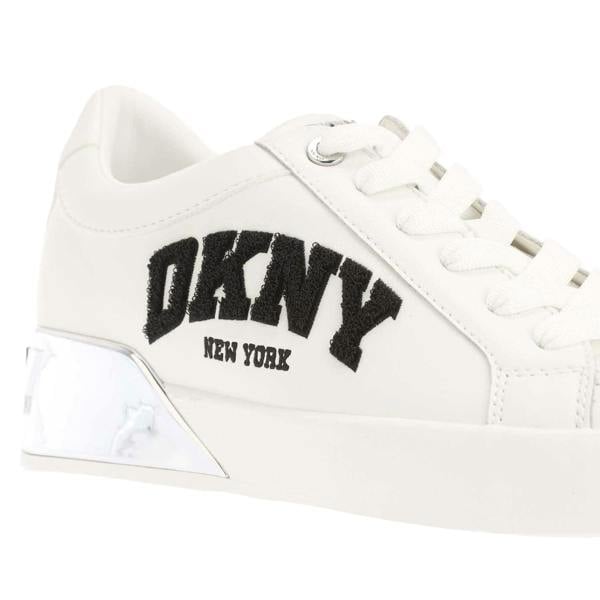 DKNY Womens/Ladies Maben Varsity Leather Lace Up Trainers - White - 