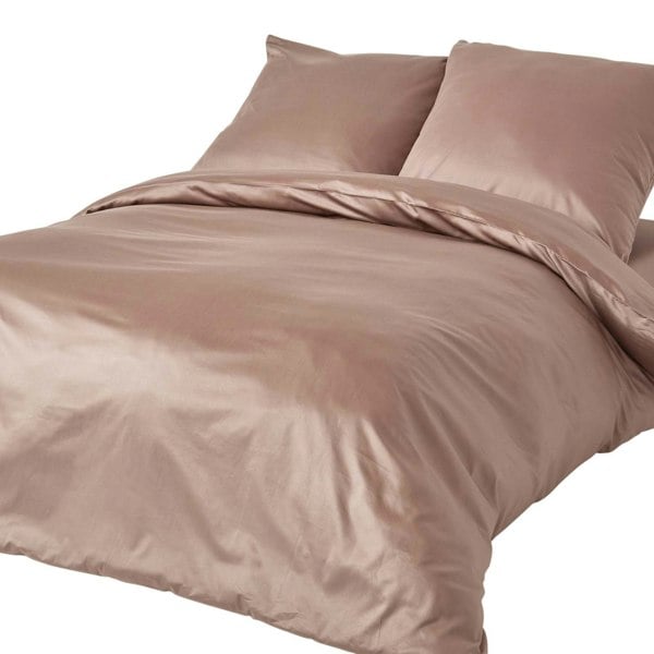 HOMESCAPES Organic 400 TC Egyptian Cotton Sateen Duvet Cover Set, European Size