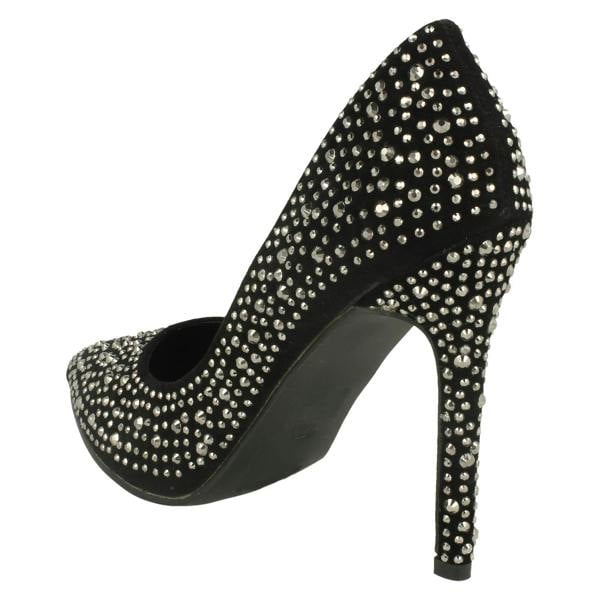 Anne Michelle Ladies Anne Michelle Diamante Court Shoes