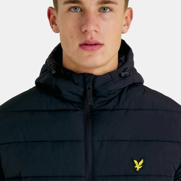 Lyle & Scott Branded Hooded Puffer Jacket - Dark Navy