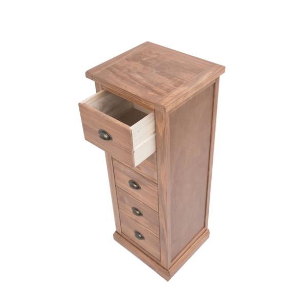 Cabinet Bits Tirolo 5 Drawer Narrow Chest of Drawers Brass Cup Handle