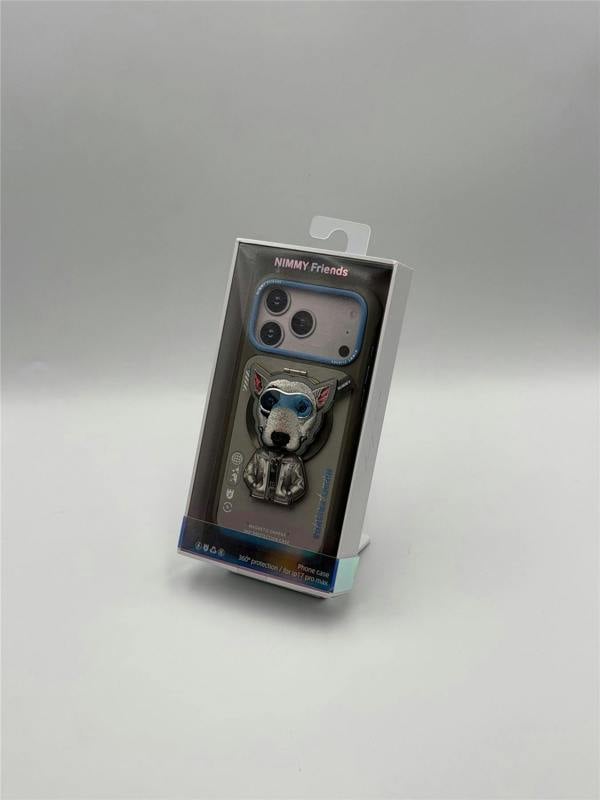 Nimmy Friends Nimmy Cool & Cute 2.0 Terrier Dog Case with MagSafe Stand for iPhone 17 Pro Max 6.9" Grey Blue - N-YJKM-CXZJZH-IP17-PRO-MAX-019