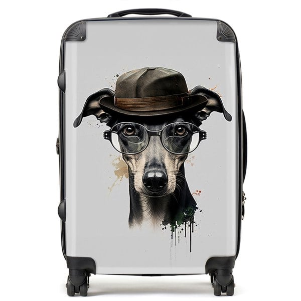 Warren Reed Whippet Dog Splashart Suitcase