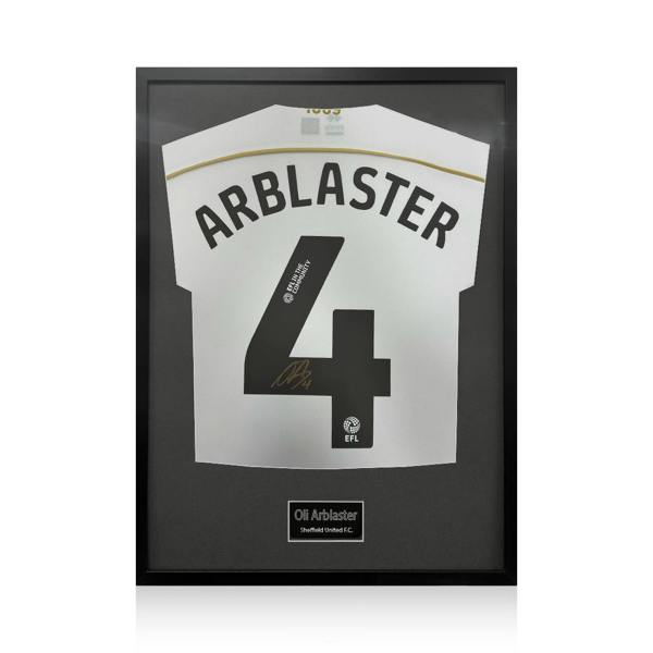 Ollie Arblaster Signed Sheffield United 25/26 Away Shirt Classic Frame