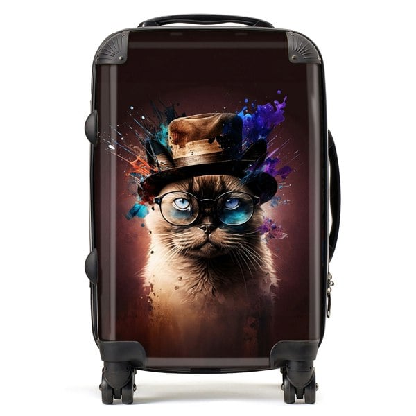 Warren Reed Siamese Cat Face Splashart Suitcase