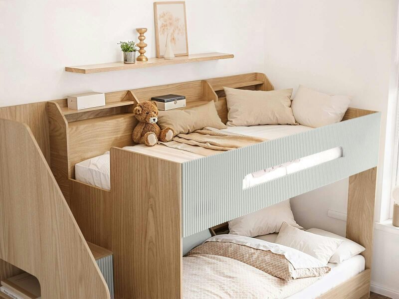 Flair Finn Staircase Bunk Bed with Storage Oak