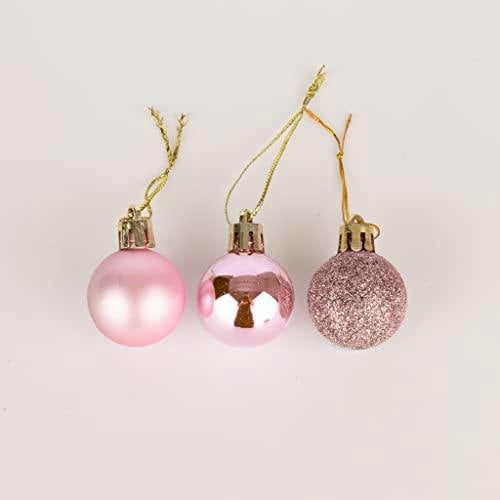 Pale Pink Shatterproof Christmas Baubles in 12 Pack and 24 Pack Options with Mixed Finishes image 7