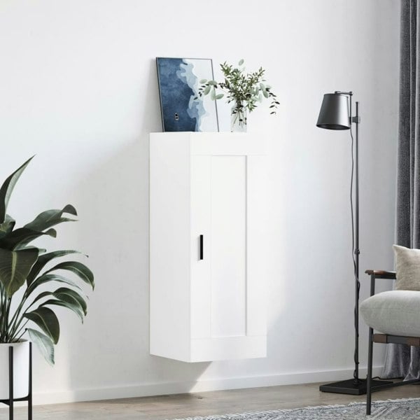 Berkfield Wall Mounted Cabinet White 34.5x34x90 cm Engineered Wood