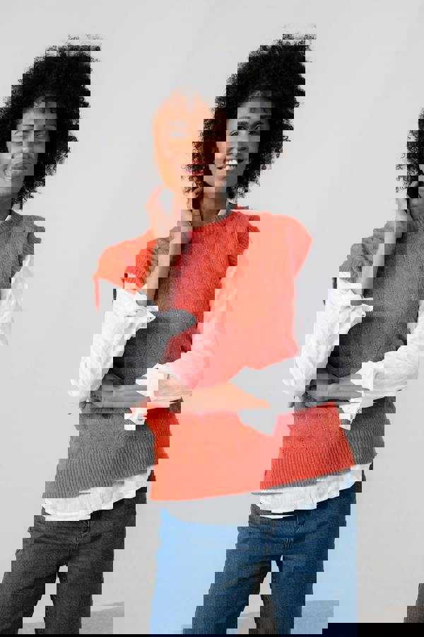 Lily & Me Wallace Pointelle Knit Tank Red