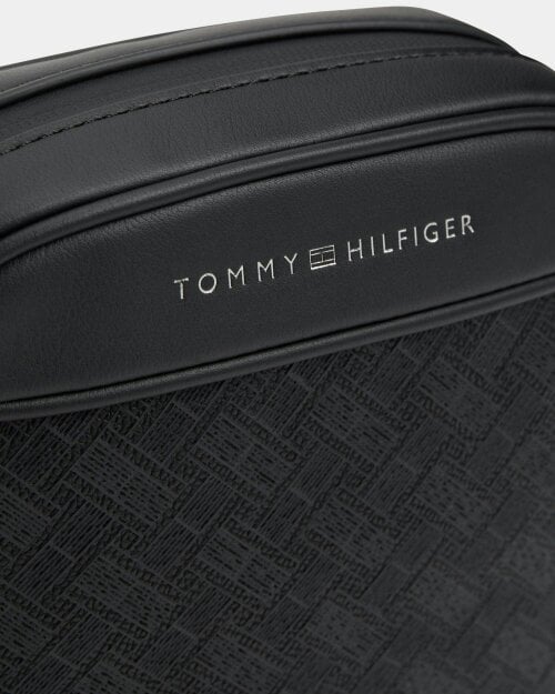 Tommy Hilfiger TH Modern Monogram Mens Mini Reporter Bag - Black