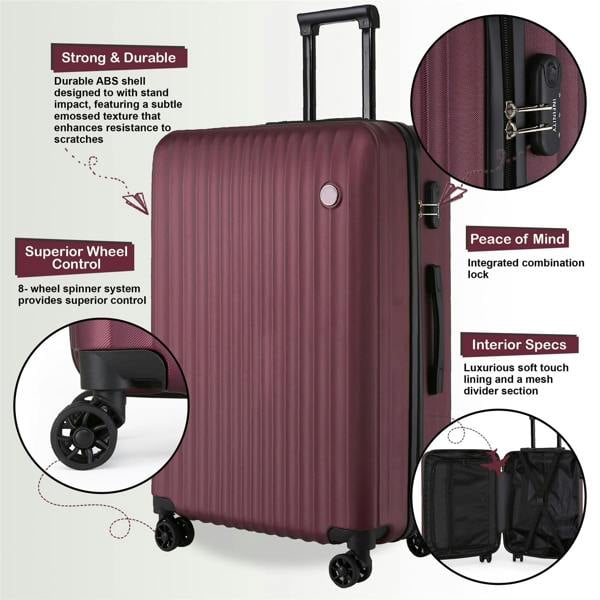 Infinity Luggage Hard Shell Cabin Suitcase 36 x 22 x 56 cm Luggage Suitable for Easyjet, Ryanair, Wizzair