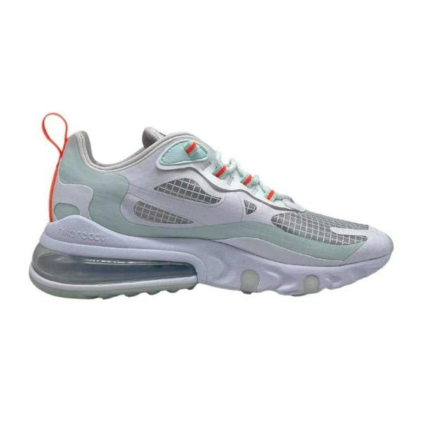 Nike Womens/Ladies Air Max 270 React Trainers - White/Light Blue/Orange - 
